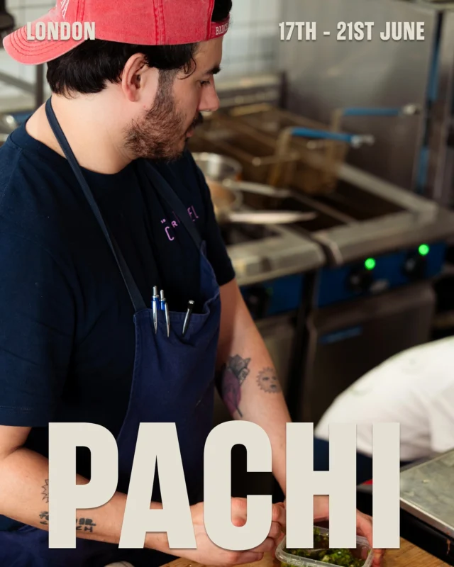 José Lizarralde steps onto the Carousel with a bold, deeply personal menu inspired by the cantinas, fondas and street food stalls of Mexico City (or DF, as the locals still call it). It’s one for the books, a technical, expressive and eclectic journey full of flavour.

A driving force behind the scenes at Carousel, Head Chef José has been instrumental in shaping the food in the Wine Bar and keeping the wheels turning on countless guest chef residencies. Forged by formative years in restaurants like Meroma CDMX, Nicos CDMX, Relae* and working alongside groundbreaking chefs on a weekly basis, it’s time for José, under his Pachi alias, to take the reins of the guest chef kitchen.

This residency is more than just a guest chef, it’s a sobre mesa in full swing, best described by dishes like ‘Fideo seco’ a cantina favourite and one of José’s signature dishes, ‘scallop ‘burnt’ aguachile’, ‘suadero quesadilla’, ‘Mole ‘encacahuatado' peanut mole’ and ‘Prawn & octopus ‘acapulco’ ceviche’. It’s generous, gutsy cooking with a refined edge — exactly what you’d expect from someone who’s been in the room with the best.

A vegetarian menu will also be available.