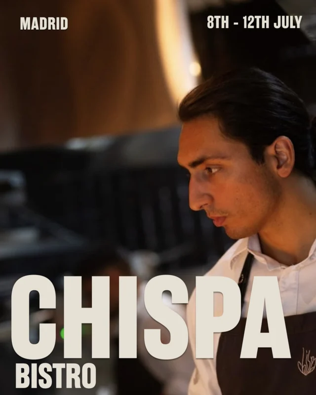 Michelin-starred Chispa Bistro lands on Charlotte Street with a smouldering fusion of fire, finesse and flavour. One of Madrid’s most exciting projects ties together global ingredients, razor-sharp technique and culinary theatre for a truly unique experience.
Helmed by the young Argentine-sensation, Juan D’Onofrio who at just 26 has carved out one of the city’s most compelling kitchens. Argentine-born, Barcelona-trained and sharpened by the likes of Mina* (Bilbao) and Santceloni** (Madrid). His cooking is technical, understated and fiercely instinctive.
Connecting the dots between Spanish, Latin American and Asian cuisine, Juan bridges the flavour divide with a dedication to the oft-overlooked art of the sauce, those seamless, vividly expressive reductions treated as the heartbeat of a dish – It’s intimate, unflashy, and quietly electric.
Super-charging impeccable, simple ingredients to new heights, think ‘Quisquilla prawn, clarified banana broth, palp cortado’ and ‘Burnt tomato water, confit tomato, chimichurri oil’ the result is a harmonious experience of flavour. Michelin-starred Chispa Bistro lands on Charlotte Street with a smouldering fusion of fire, finesse and flavour. One of Madrid’s most exciting projects ties together global ingredients, razor-sharp technique and culinary theatre for a truly unique experience.
Helmed by the young Argentine-sensation, Juan D’Onofrio who at just 26 has carved out one of the city’s most compelling kitchens. Argentine-born, Barcelona-trained and sharpened by the likes of Mina* (Bilbao) and Santceloni** (Madrid). His cooking is technical, understated and fiercely instinctive.
Connecting the dots between Spanish, Latin American and Asian cuisine, Juan bridges the flavour divide with a dedication to the oft-overlooked art of the sauce, those seamless, vividly expressive reductions treated as the heartbeat of a dish – It’s intimate, unflashy, and quietly electric.
Super-charging impeccable, simple ingredients to new heights, think ‘Quisquilla prawn, clarified banana broth, palp cortado’ and ‘Burnt tomato water, confit tomato, chimichurri oil’ the result is a harmonious experience of flavour.