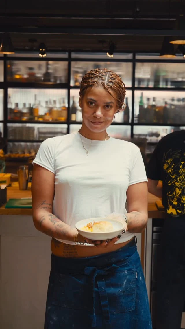 Joining us this week in the guest chef kitchen is Magdalena O’Neal. A writer, roamer and teller of tales. From pop-up’s to residencies — Magdalena’s work moves like she does, from Oakland to everywhere, collecting stories, flavours and fragments of history along the way.
Her food speaks in the language of Black American traditions but it’s fluent in the global. Each dish a thread, pulling us through the past and into what might be next.
Here she runs us through her ‘Sweet potato roll, saffron-spiced butter, smoked salt & honeycomb’, the first thing that guests are treated to on the menu, a prelude to the delicious things that lay in wait. It’s Southern soul with a global passport and you’d be mad to miss it.
There’s still space this week if you want to be part of the story, link is in our bio. Joining us this week in the guest chef kitchen is Magdalena O’Neal. A writer, roamer and teller of tales. From pop-up’s to residencies — Magdalena’s work moves like she does, from Oakland to everywhere, collecting stories, flavours and fragments of history along the way.
Her food speaks in the language of Black American traditions but it’s fluent in the global. Each dish a thread, pulling us through the past and into what might be next.
Here she runs us through her ‘Sweet potato roll, saffron-spiced butter, smoked salt & honeycomb’, the first thing that guests are treated to on the menu, a prelude to the delicious things that lay in wait. It’s Southern soul with a global passport and you’d be mad to miss it.
There’s still space this week if you want to be part of the story, link is in our bio.
