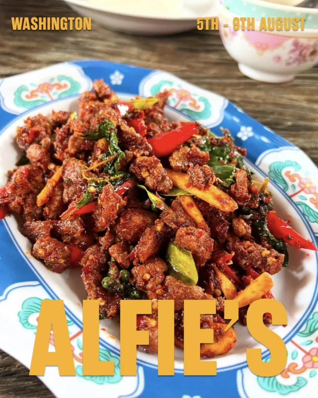 Our old pals @chefalexmccoy & @justin.s.ahn return to Carousel with another round of their wildly popular Thai-inspired concept, @alfiesdc.
One part pop-up, one part homecoming, Carousel has played host to various residencies from both chefs over the years. It was here on Charlotte Street that the decision to find Alfie’s a permanent home was made, and this time round Alex and Justin are joining us for a whole week of vibrant, punch-you-in-the-face Northern Thai flavours (in a good way…).
Expect all the heavy-hitters for another riotous week of bold, beautiful Thai cooking: from ‘Laap muang, venison tartar, betel leaf, viet mint, khao khua, rice paper tostada’ to ‘Braised lamb belly, massaman curry, crispy sunchoke, dried plum & pickled green peppercorns’ and a whole load of that signature Alfie’s heat. You have been warned. Our old pals @chefalexmccoy & @justin.s.ahn return to Carousel with another round of their wildly popular Thai-inspired concept, @alfiesdc.
One part pop-up, one part homecoming, Carousel has played host to various residencies from both chefs over the years. It was here on Charlotte Street that the decision to find Alfie’s a permanent home was made, and this time round Alex and Justin are joining us for a whole week of vibrant, punch-you-in-the-face Northern Thai flavours (in a good way…).
Expect all the heavy-hitters for another riotous week of bold, beautiful Thai cooking: from ‘Laap muang, venison tartar, betel leaf, viet mint, khao khua, rice paper tostada’ to ‘Braised lamb belly, massaman curry, crispy sunchoke, dried plum & pickled green peppercorns’ and a whole load of that signature Alfie’s heat. You have been warned.