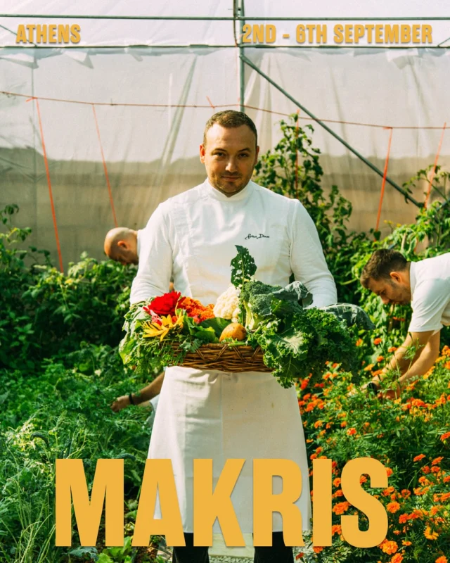 Petros Dimas doesn’t just cook in Athens — he channels it. Sourcing ingredients direct from his family farm into his Michelin-starred kitchen at Makris, it’s a short journey that creates big flavour. Hyper-local, deeply personal, and quietly dazzling, his food taps into something elemental.
A shining light in the fast-growing Greek fine-dining scene, Petros is part of the new guard shaking things up. His cooking is precise, elegant, and full of intent. With dishes that don’t just impress, they connect. To his roots, to his journey and to his history.
Makris might sit in the shadow of the Acropolis, but it’s the food that brings the thunder. Petros Dimas doesn’t just cook in Athens — he channels it. Sourcing ingredients direct from his family farm into his Michelin-starred kitchen at Makris, it’s a short journey that creates big flavour. Hyper-local, deeply personal, and quietly dazzling, his food taps into something elemental.
A shining light in the fast-growing Greek fine-dining scene, Petros is part of the new guard shaking things up. His cooking is precise, elegant, and full of intent. With dishes that don’t just impress, they connect. To his roots, to his journey and to his history.
Makris might sit in the shadow of the Acropolis, but it’s the food that brings the thunder.