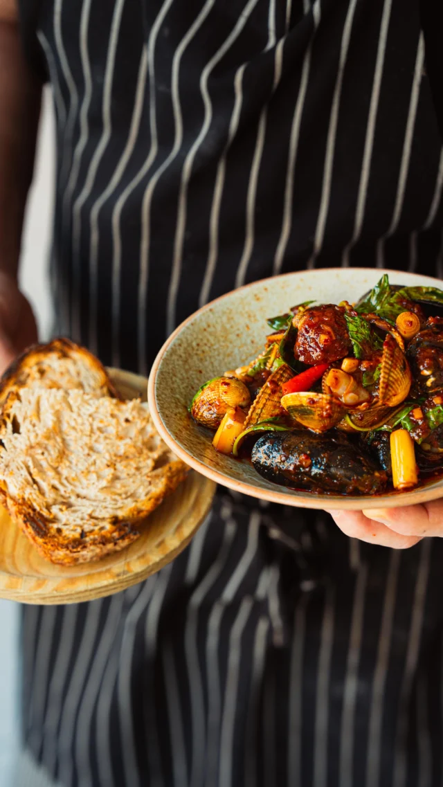 This week on the Guest Chef pass is Alex McCoy and Justin Ahn, the duo behind wildly popular Northern Thai pop-up, Alfie’s.
They’re rolling in with big energy and even bigger flavour, serving up their reimagined take on Thai comfort food — dialled-up, full-throttle, and unapologetically bold.
On the menu? Alfie’s take on the ‘hoy lai pad nam prik pow’, a seriously delicious bowl of perfectly balanced spice and sweetness.
Or why not try one of the rotating daily specials like ‘Hat Yai hot chicken, coconut ranch, nam prik narok’ and ‘Grilled sea bream with fermented chilli nam jim, herby mango som tam’.
It’s loud, it’s fiery, and it absolutely slaps. Brace yourselves. This week on the Guest Chef pass is Alex McCoy and Justin Ahn, the duo behind wildly popular Northern Thai pop-up, Alfie’s.
They’re rolling in with big energy and even bigger flavour, serving up their reimagined take on Thai comfort food — dialled-up, full-throttle, and unapologetically bold.
On the menu? Alfie’s take on the ‘hoy lai pad nam prik pow’, a seriously delicious bowl of perfectly balanced spice and sweetness.
Or why not try one of the rotating daily specials like ‘Hat Yai hot chicken, coconut ranch, nam prik narok’ and ‘Grilled sea bream with fermented chilli nam jim, herby mango som tam’.
It’s loud, it’s fiery, and it absolutely slaps. Brace yourselves.