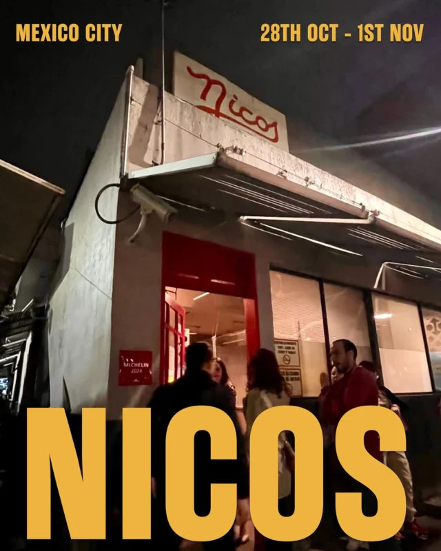 Some restaurants don’t just feed a city, they become part of it. Nicos is one of those timeless institutions.

Mexico City’s answer to St John or the River Café, Nicos has been woven into the fabric of Azcapotzalco since 1957, offering honest, ingredient-led cooking to generations of chilangos. Just as they’ve always done, farmers still knock at the door with the best of what’s growing nearby, and today it’s mother-and-son team, María Elena Lugo Zermeño and Gerardo Vázquez Lugo, who keep the fire burning.

For Gerardo’s week at Carousel, we’re bottling up six decades of soul and serving it in a menu that hits with full-flavoured-force. Think ‘Duck with Axiote, Bean Broth’, ‘Wild Mushroom Chileatole, Epazote’ and ‘White Wedding Mole’. Enduring proof, if ever it was needed, that the old adage still stands: if it ain’t broke, don’t fix it.