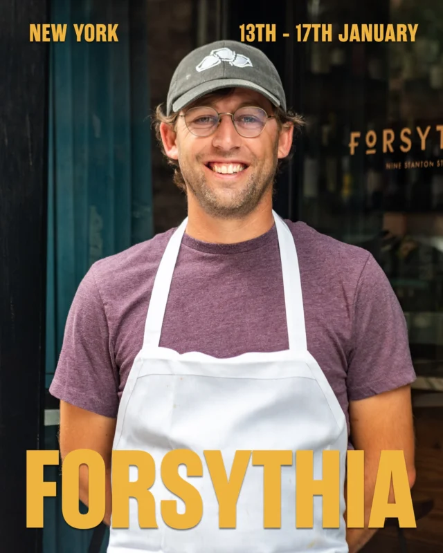 Say hello to Forsythia, home to some of the best pasta in New York City.

At this intimate, unfailingly on-point nook on the Lower East Side, well-executed and clever takes on Italian classics are the name of the game; think &lsquo;cacio e pepe risotto suppl&igrave;&rsquo; and &lsquo;pillowy house-made cappelletti tucked with chestnut pur&eacute;e in a brown butter sauce&rsquo;.

Chef-patron Jacob Siwak fell in love with hospitality at Olmsted, Brooklyn, and mastered the art of spectacular pasta cooking at Sarah Cicolini&rsquo;s legendary Roman trattoria, Santo Palato. Guided by a refreshing sense of community, he&rsquo;s forged his own path on Stanton Street since opening in 2020, receiving a glowing review from Adam Platt upon opening and earning a Michelin Bib Gourmand in his first year.

Jacob is currently developing a new project centred around Northern Italian cooking. In his own words, &ldquo;I think it&rsquo;d be a perfect fit for Carousel&rsquo;s guests over the colder winter months&rdquo;; if his braised short rib-packed agnolotti tossed in duck jus and butter are anything to go by, we think he might be on to something.

See you in January...