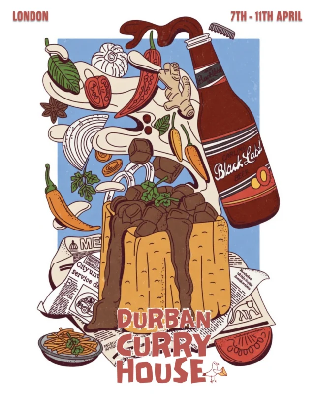 Meet Layla Morris and Luke Moody, the South African duo behind London&rsquo;s next smash hit opening: Durban Curry House.

They arrive at Carousel just as Will Murray and Jack Croft did seven years ago, when James Robson first introduced us to &ldquo;these two kids from Dinner who are going to be massive&rdquo;&hellip; Fallow went on to become, well, Fallow, so when James told us about his next prot&eacute;g&eacute;s we cleared our diary there and then.

Durban Curry House is a good-times-only project championing the fire, flavour and full-throttle joy of Durban&rsquo;s distinctive curry culture &ndash; a punchy, vibrant and gloriously unapologetic sub-genre all of its own that plants the wonderfully cosmopolitan city on South Africa&rsquo;s eastern shores firmly in must-visit territory for lovers of Indian food in all its myriad forms. If you know, you know&hellip;

Peppered with bangers like &lsquo;Cheese & Corn Samosa&rsquo; (green chilli, coriander mango chutney); &lsquo;South Beach Pineapple&rsquo; (sea bream, kashmiri, ibhiya); &lsquo;Chicken & Prawn Curry&rsquo; (Durban curry, achar, hot pickles&rsquo;; and &ndash; of course &ndash; &lsquo;1/4 Mutton Bunny Chow&rsquo; (mutton, potato, &lsquo;mother-in-law&rsquo;, carrot salad, DCH sambals), Layla and Luke&rsquo;s repertoire promises to ignite your tastebuds and blow your mind in equal measure.

Big on spice, big on flavour and destined for big, big things, this is your &lsquo;heard it here first&rsquo; heads-up for another nailed on winner.

𝘛𝘩𝘪𝘴 𝘰𝘯𝘦&rsquo;𝘴 𝘪𝘯 𝘩𝘪𝘨𝘩 𝘥𝘦𝘮𝘢𝘯𝘥. 𝘚𝘪𝘨𝘯 𝘶𝘱 𝘵𝘰 𝘵𝘩𝘦 𝘸𝘢𝘪𝘵𝘭𝘪𝘴𝘵 𝘷𝘪𝘢 𝘵𝘩𝘦 𝘭𝘪𝘯𝘬 𝘪𝘯 𝘰𝘶𝘳 𝘣𝘪𝘰.