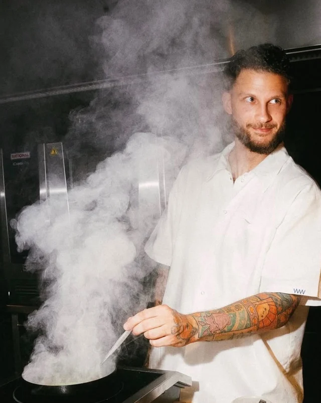 From Tuesday next week, we&rsquo;re joined by virtuoso chef Sebastiano Campanelli and his full-throated, at times off-the-wall, fine dining experience, Spectre.

Having cut his teeth at Maaemo*** and Noma*** before rising through the ranks at The Man Behind The Curtain* (Leeds), Mana* (Manchester) and Savage* (Oslo), he&rsquo;s now riding solo, restrained only by the limits of his imagination.

For his week with us he&rsquo;s ripping up the rule book with flavour-forward creations like &lsquo;Cod, Aji Amarillo, Fennel Lyonnaise, Coriander&rsquo;; &lsquo;Tuna Crudo, Watermelon, Nasturtium, Yellow Chilli&rsquo;; and &lsquo;Koji Cured Duck, Black Garlic, Sour Cherries, Sichuan Pepper Corn&rsquo;. Because, why not?

Sebastiano has been turning heads in Beijing, Paris, Bangkok and Istanbul. Now it&rsquo;s London&rsquo;s turn to experience Spectre&rsquo;s fireworks.

Hit the link in our bio to pull up a chair.