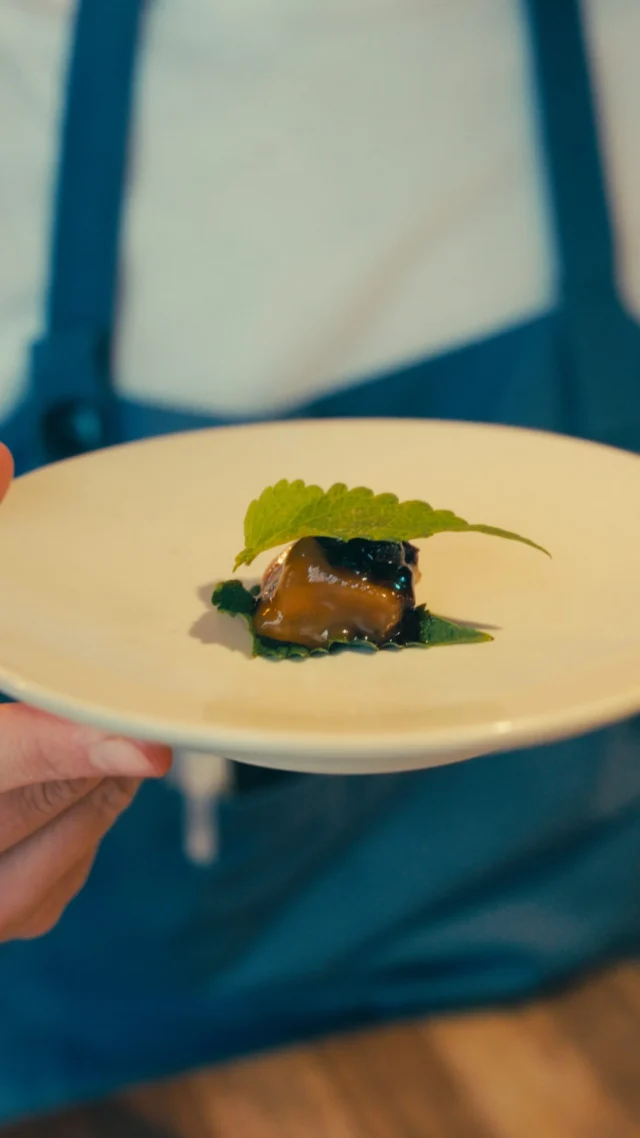 This week the guest chef kitchen is host to the prodigious talent of Pasha Demin and his homage to the ethereal Finnish landscape, Boreal.

Mara gives us a first look at one of the dishes on the menu: a SCOBY. Usually known as the living culture behind kombucha, and rarely something you&rsquo;d think to eat, here it&rsquo;s cultivated specifically for the plate. A piece of SCOBY is cooked in mirabelle jam, topped with dried berries and Nordic macha (a twist on salsa macha), then sandwiched between two lemon balm leaves.

Sweet, acidic, tangy and intensely herbal. A little flavour explosion to end the meal.

There&rsquo;s still time to pull up a chair. Just hit the link in our bio.